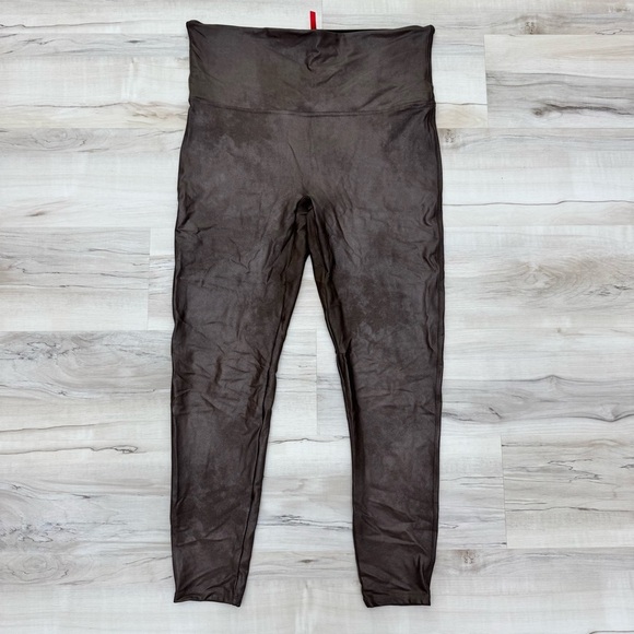 SPANX Faux Brown Leather Leggings size 3X pants plus - Picture 2 of 6